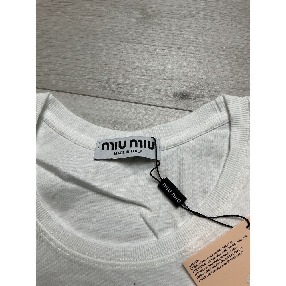 Miu Miu Tank Top White Size Small New With Tags - Picture 4 of 5